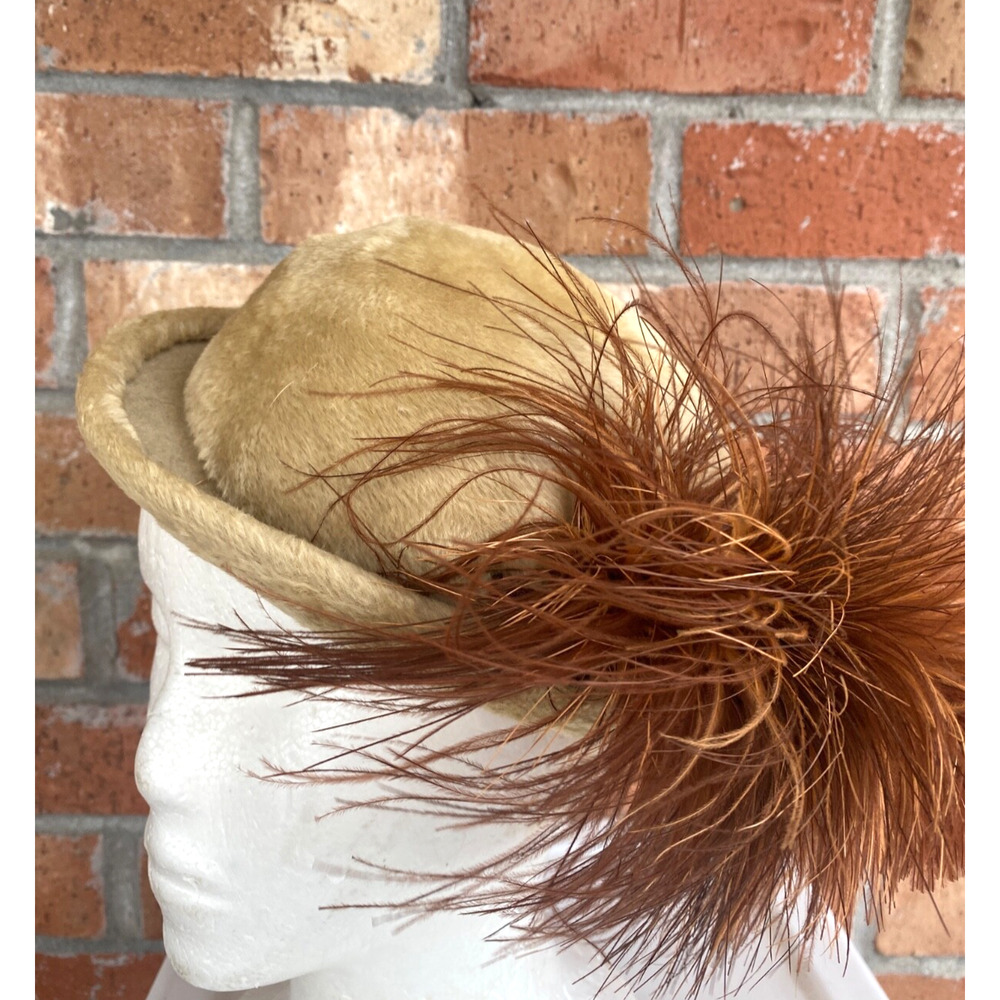 Vintage Monterey women's Tan Brown Hat Made in Italy Imported Body Lemington